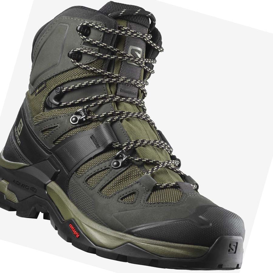 Salomon QUEST 4 GORE-TEX Túracipő Férfi Olivazöld | HU 2062VRW